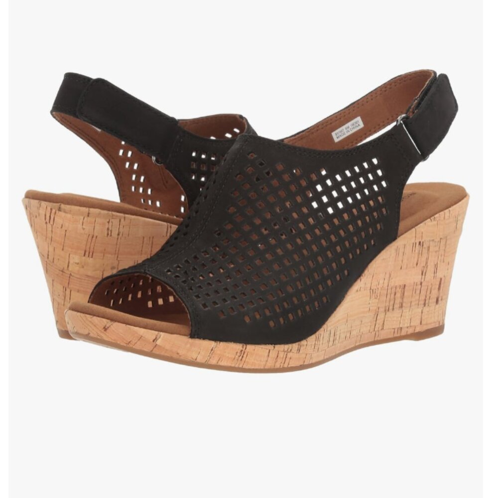 Rockport Women's Briah Perf Sling Wedge Sandal S 9.5/10